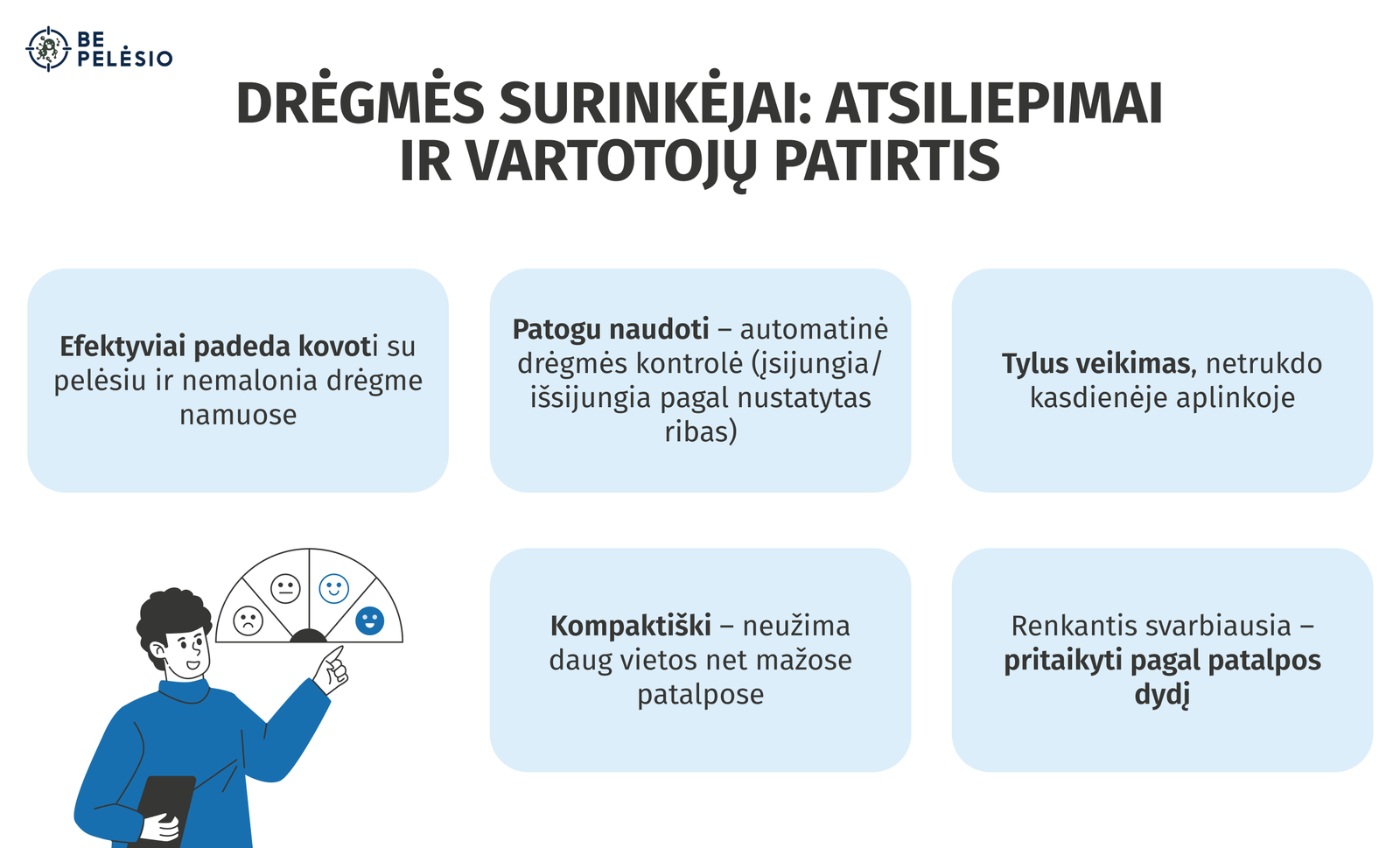 Drėgmės surinkėjai: atsiliepimai ir vartotojų patirtis rodo, kad jie kompaktiški, tyliai veikia ir padeda kovoti su pelėsiu namuose